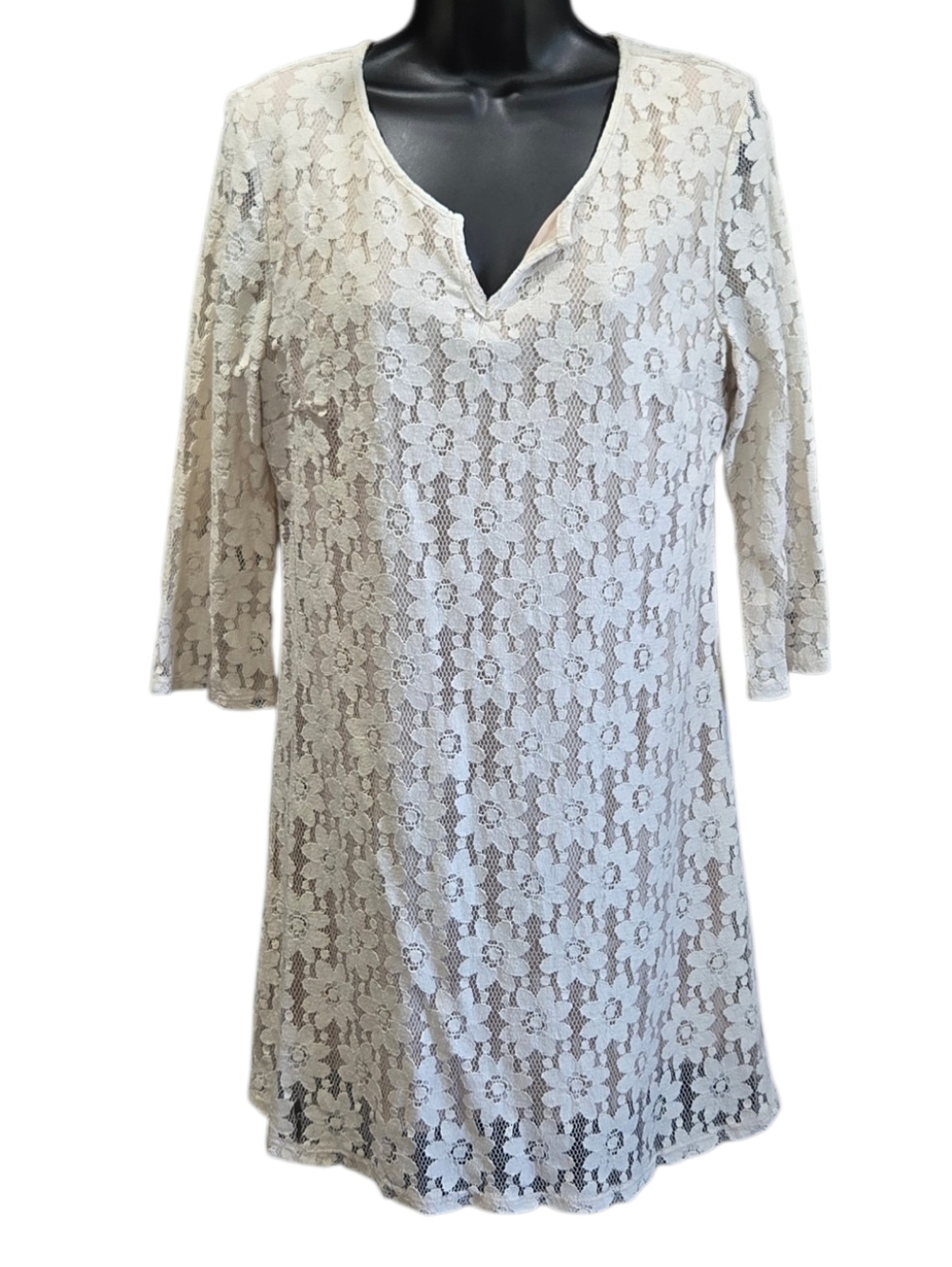 Speechless Cream Floral Lace Midi Dress